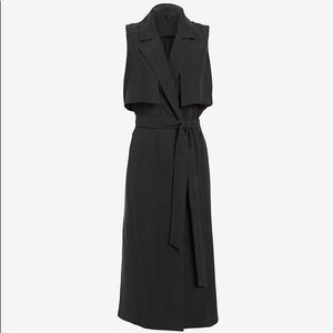 Intermix sleeveless black trench vest